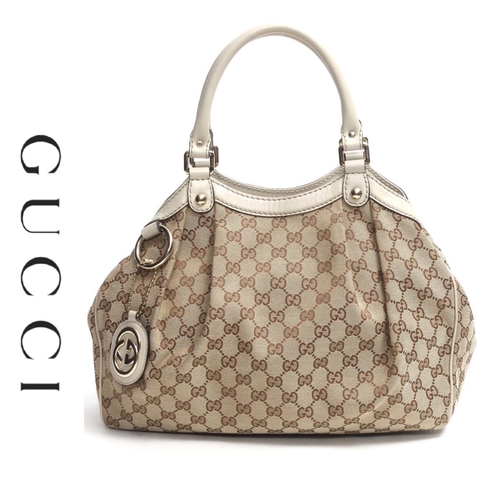 Authentic Gucci Sukey Tote GG Canvas